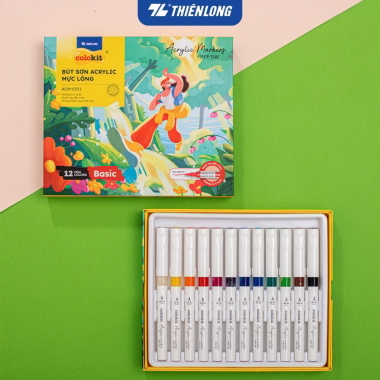 Acrylic Markers Bút sơn/ Bút lông 6/12/24 màu ThiênLong Colokit - Màu sắc tươi sáng, Mượt tay đều màu