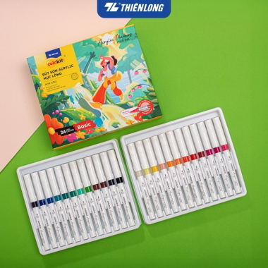Acrylic Markers Bút sơn/ Bút lông 6/12/24 màu ThiênLong Colokit - Màu sắc tươi sáng, Mượt tay đều màu