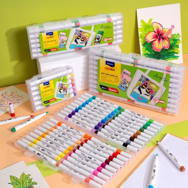 Acrylic Markers/ Bút sơn/ Bút lông 12/24/36 màu ThiênLong Colokit - Màu sắc tươi sáng, Không thấm qua mặt giấy