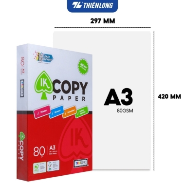 Combo 5 Ream giấy A3 80 gsm IK Copy (500 tờ) - Hàng nhập khẩu Indonesia