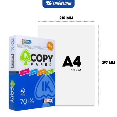 Combo 5 Ream giấy A4 70 gsm IK Copy (500 tờ) - Hàng nhập khẩu Indonesia