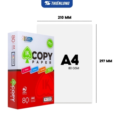 Combo 5 Ream giấy A4 80 gsm IK Copy (500 tờ) - Hàng nhập khẩu Indonesia